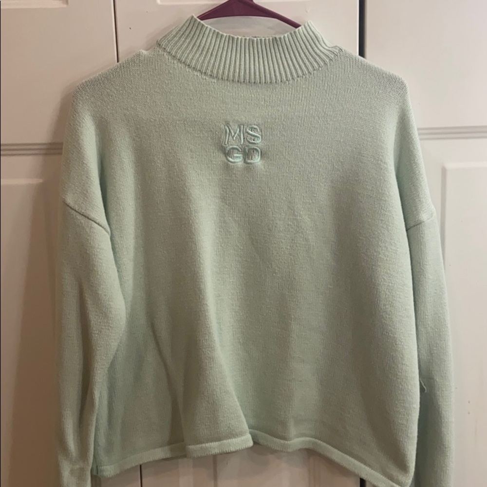 Mock Neck Mint Sweater